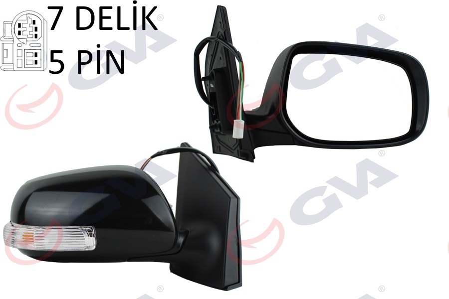 GVA 1071135 Diş Dikiz Aynasi Sağ Corolla 08> Elektrikli Isitmali Sinyalli Astarli Konveks 5 Fiş Vm-6263epr