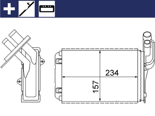 MAHLE AH99000S Kalorifer Radyatörü Mgn I-Clio I-R19 234x157x42