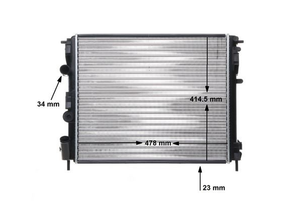 MAHLE CR35000S Radyatör Clio Ii-Kng -Logan-Solenza-1.5dci-1.4-1.6 16v-1.9dti Ac Mek 480x415x34