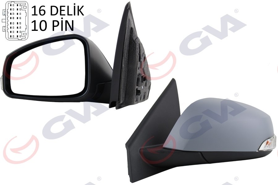 GVA 1018251 Diş Dikiz Aynasi Sol Laguna 07> Elektrikli Isitmali Sinyalli Katlanir Astarli Asferik Mavi Cam 10 Fiş Vm-6134ebsal