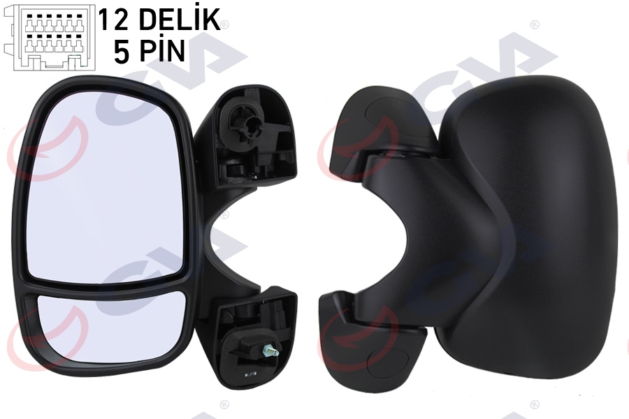 GVA 1019426 Diş Dikiz Aynasi Sol Trafic-Vivaro 01> Elektrikli Isitmali Sensörlü Konveks 5 Fiş Vm-967ehl