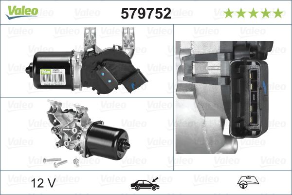 GVA 6611003 Silecek Motoru Ön Citroen C2 03>09 C3 03>10 Renault Megane Ii 02>