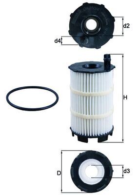 MAHLE OX350.4D Yağ Filtresi Vw Toureg-Audi Q7-A8 4.2 V8 Fsi-Audi A5 Cabriolet 8t. 8f 4.2 Fsi 354hp 07> Hu7005x