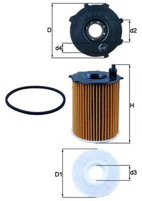 MAHLE OX171.2D Yağ Filtresi Partner-Berlingo-Fiesta-Focus-C-Max-Fusion-P206-P207-P208-P301-P307-P308-P407-P2008-P30 08-P5008-Bipper-Jumpy-Xsara-Expert-Nemo-C1-C2-C3-C4-C5-Ds3-Ds4-Ds5 1.4-Hdi-1.6hdi
