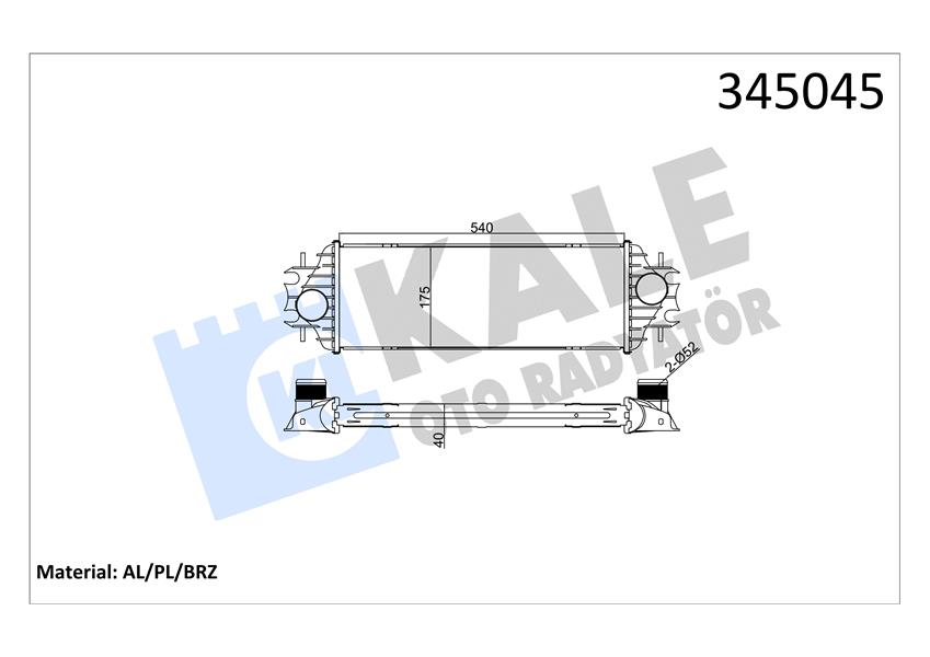 MY 7700312903 Turbo Radyatörü Intercooler Trafic Ii-Vivaro 01> 1.9dt 540x175.6x40