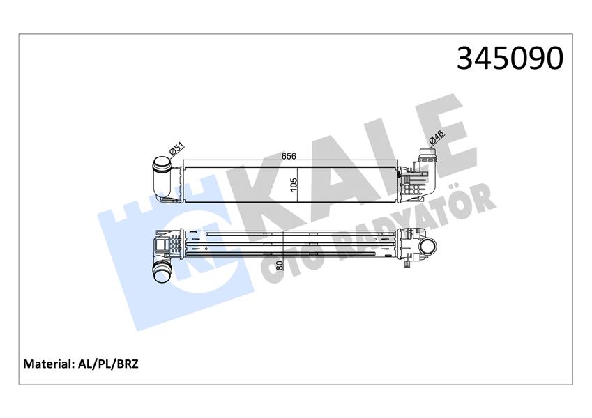 42-3505 Turbo Radyatoru (Intercooler) Dacia Duster 1.5 Dci (K9k 892-894-896-898) 2012-