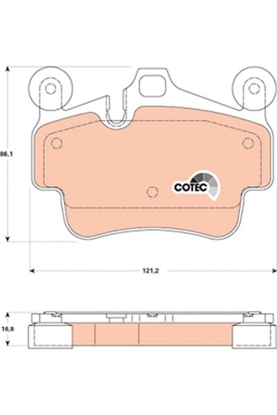 TRW GDB1836 Ön Balata Porsche Boxster 08-11 -Cayman 05 > 911 04-12