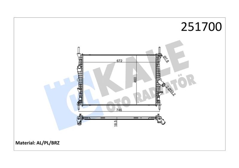 KIRPART RAF202-12-00S Su Radyatörü Ford Transit 06> 2.2-2.4 Tdci Klimasiz Oes Ürünüdür