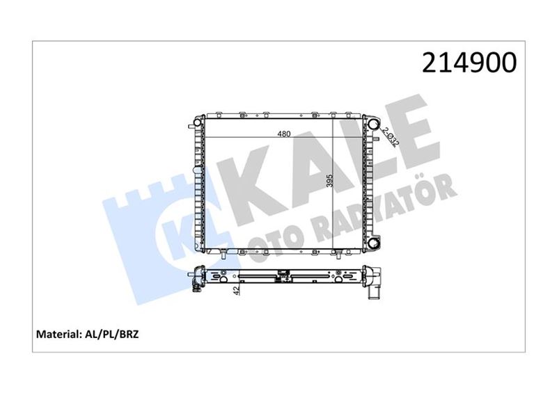 KALE 0511151AB Radyatör R19-Kng 1.7 Gtx-Txe-Txi 88-95 Piposuz Otom/Mek Ac /- Al/Pl/Brz