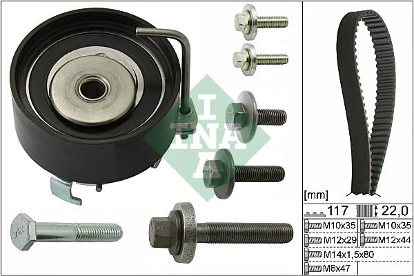 INA 530049510 Eksantrik Gergi Kiti (117x220) Cmax 1.6 16v-Focus 1.4-1.6 16v-Fiesta 1.2-1.4-1.6 16v