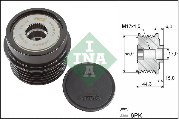PARS PRS-SH-023110 Alternatör Kasnak Rulmanli Toyota Auris-Corolla 1.6-1.8 6 Kanal Wai-82317 / Wut-82317