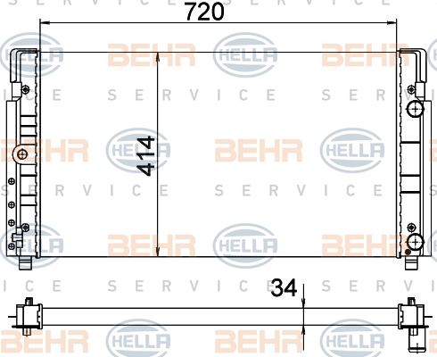 MAHLE CR1533000S Radyatör Transporter T4 96-98 Uzun Kasa Ac Klimasiz Mek 720x414x34