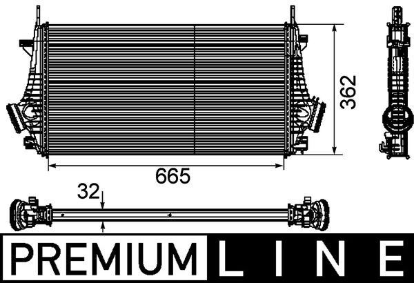 MAHLE CI191000P Turbo Radyatörü Intercooler Insignia A 09>17 1.6 Cdti Let-Dth-Dtj 2.0 Dth-Nft-Nht-Dtr Al/Pl/Brz 2.8 Net-Ner 665x361.7x32