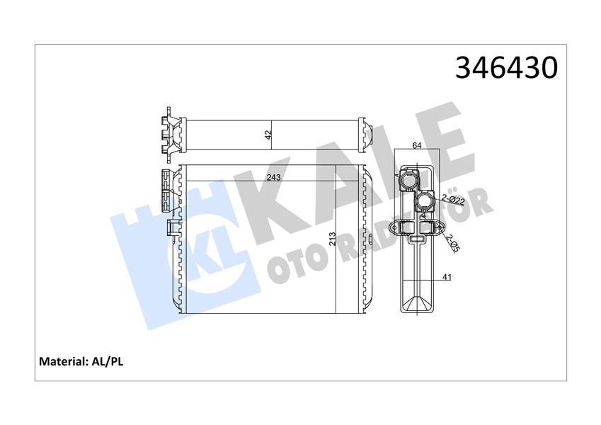 41-4500 Kalorifer Radyatoru Mekanik Volvo S60 I 2.0 T - 2.4 D 2000-2010 / S80 I 2.0 - 2.4 D5 1998-2006 / V70 Ii 2.4 D 2001-2007 / Xc90 I 2.5 T Awd 2002-2014