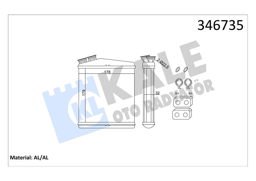 KALE 346735 Kalorifer Radyatoru 204dtd Aj20d4 Discovery Sport L550 Freelander 2 L359 R.R Evoque L538 Volvo V60 I S80 2 S60 2