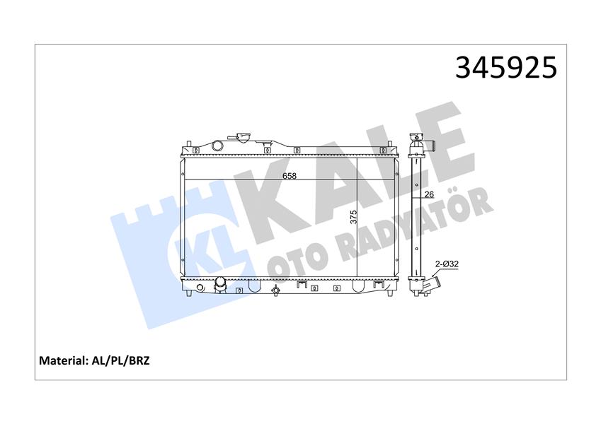 KALE-345925 Radyator S2000 2.0 (99+) Al Pl Brz