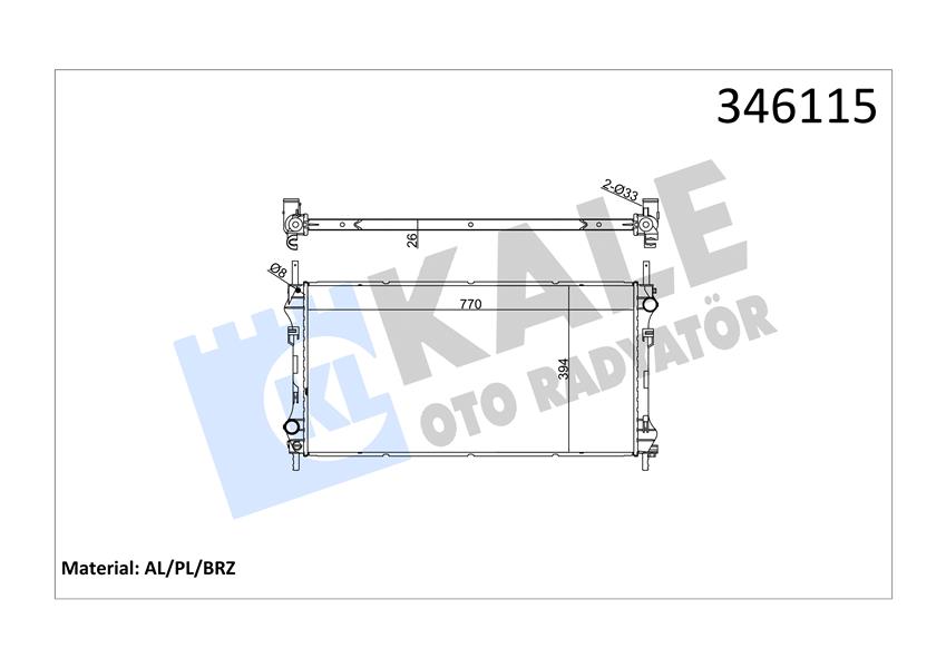 BSG 30-520-023 Su Radyatörü Klimali (125 Ps Önden Çeker) Transit V-184