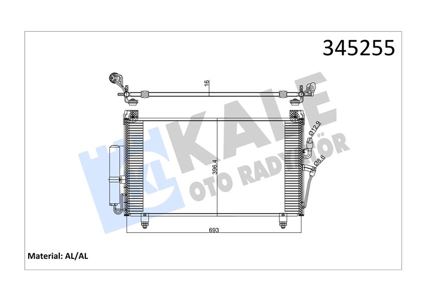 MGA-82351 Klima Radyatoru (Mitsubishi  Outlander 2.0-2.4 03/06) 685×382×16