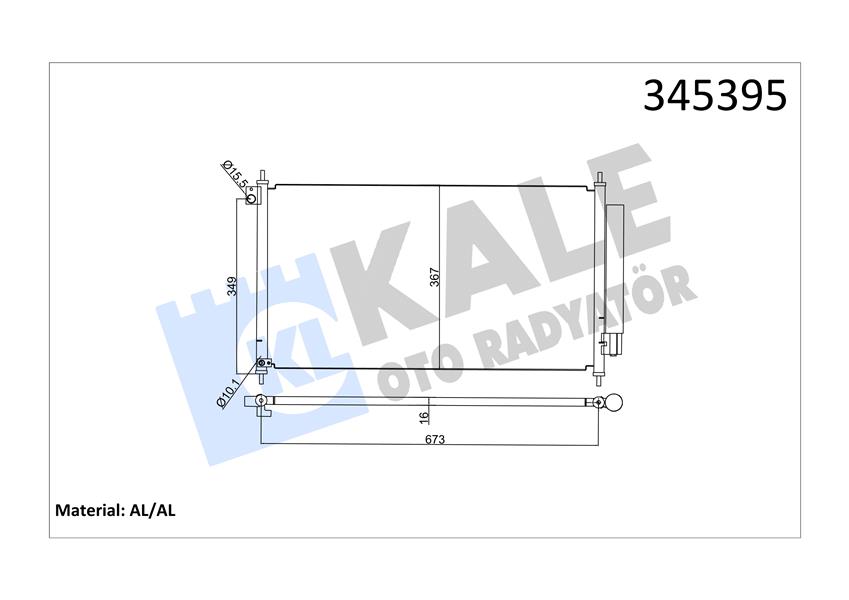 KALE 345395 Klima Kondenseri Honda Civic 1.5 Hybrid-1.6i 16v-1.8i-16v-2.4i 16v 12 > Oto.-Mek. Al/Al