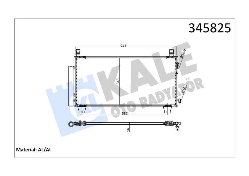 KALE-345825 Kondenser Yaris 1.8 Vvti (07+) Al Al