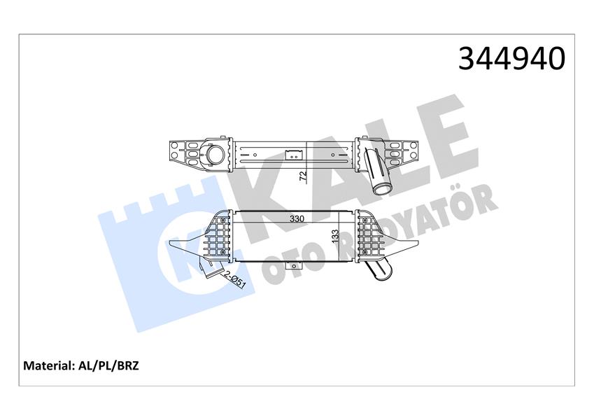 KLR-344940 Turbo Radyatoru Intercooler Hyundai H100 Kamyonet 2004-/