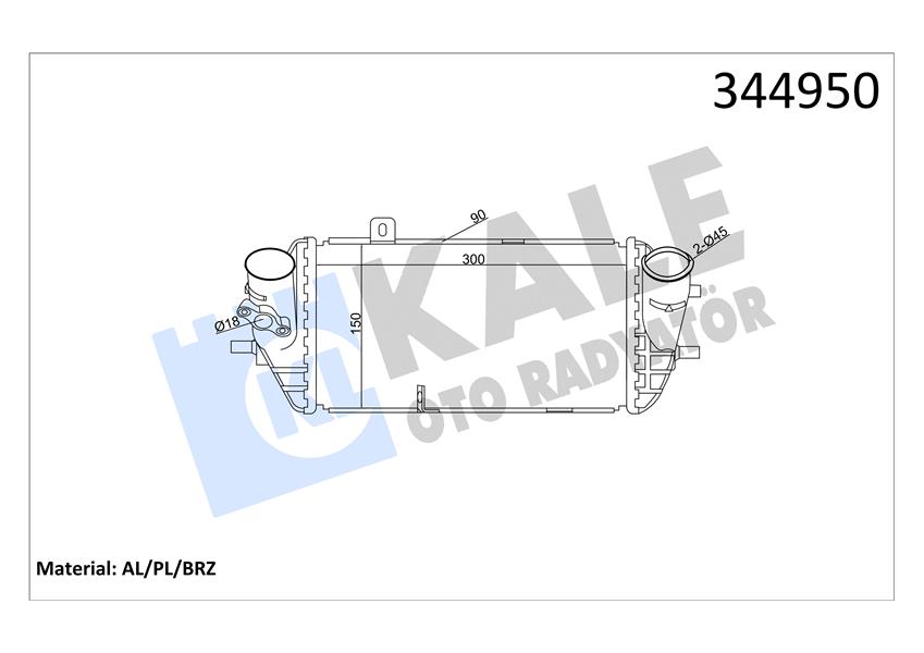 KALE 344950 Turbo Radyatörü Intercooler Accent Blue 1.6crdi 11>İ20 1.1crdi 12> İ30 1.4-1.6crdi 12> Al/Pl/Brz