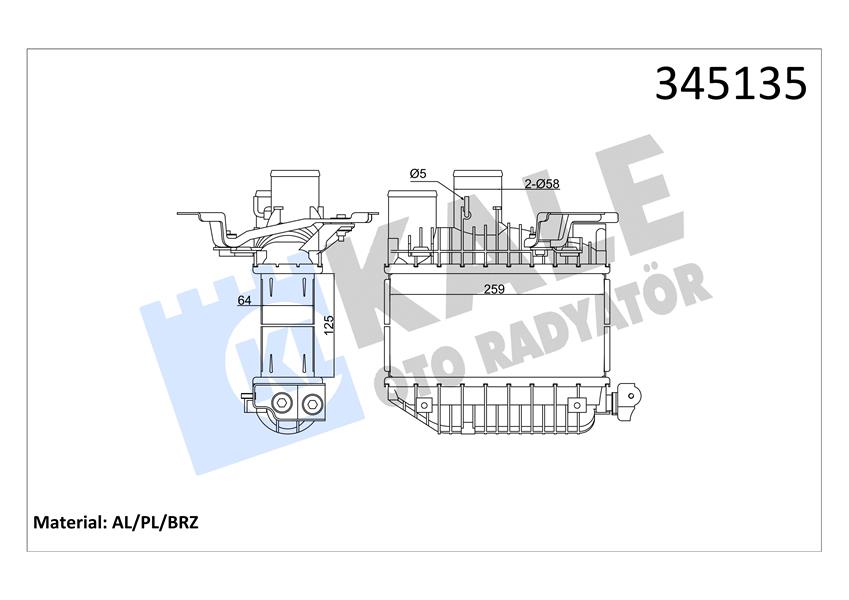 MHR-10778 Turbo Radyatörü (Intercooler) Corolla 02-06 / Avensis 99-08 D4d