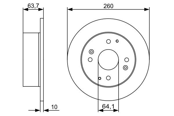 BOSCH 0986479504 Arka Fren Diski Dolu Tip Honda Accord 1.8l F18b2 Cg8 Kasa 99-01 / 2.0l F20b6 Cg9 Kasa 99-02 2 60 Çap X 4 Bijon - Adet Disk Fiyatıdır