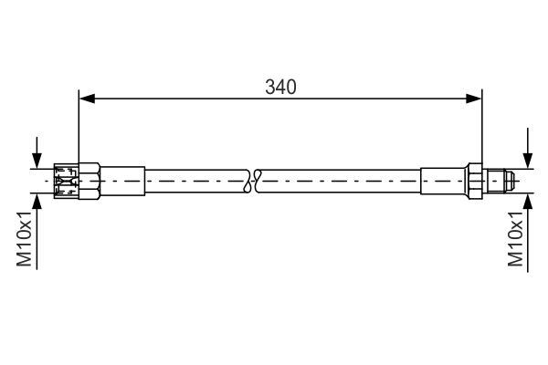 BOSCH 1987476129 Fren Hortumu Ön 340mm Volvo C70 98-05 -S70 96-00 -V70 97-00