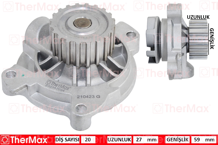 THERMAX T01.164 Devirdaim Transporter Iv 90-03 A6 95-97 S70 99-00 2.5 Enj. Tüm Mod. B.Kafa Pa758