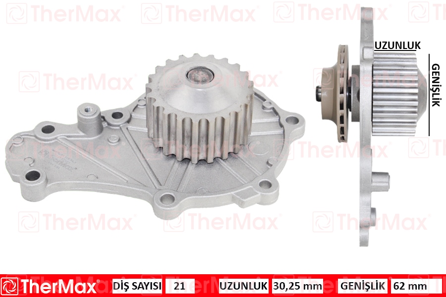 THERMAX T01.180 Devirdaim Peugeot P206-P207-P208-P307-P308-P1007-P2008-Bipper Citroen C1-C2-C3-Ds3-Xsara-Nemo 1.4 Hd I Dv4 Fiesta-Fusion 1.4 Tdci