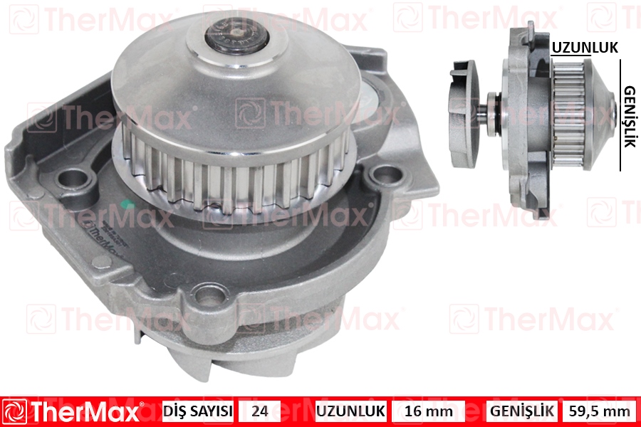 THERMAX T01.181 Su Pompasi Fiat Albea 03>07 Doblo 01>10 Palio 96>05 Panda 03> Punto 99>09 Siena 97>02 Lancia Y Ypsilon 96>6 1.1 1.2 1.4 16v