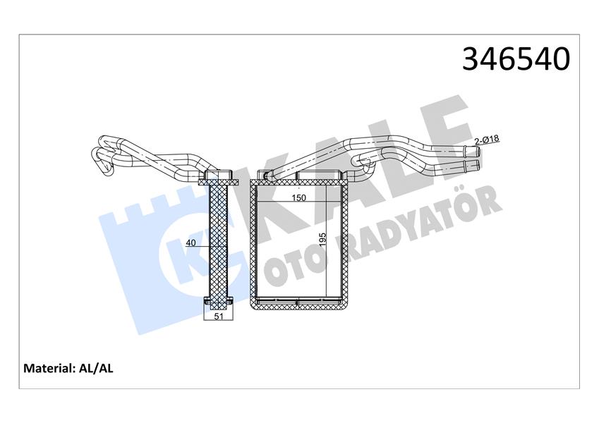 KALE 346540 Kalorifer Radyatörü Ford Fiesta/Fusion 02>