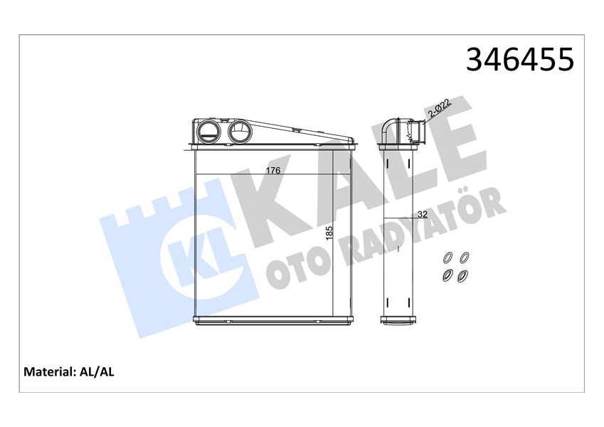 KALE 346455 Kalorifer Radyatörü Brazing Caddy Iii-Golf V-Vi-Jetta Iii-Octavia-Touran-Altea-Leon-A3-Q3-Toledo