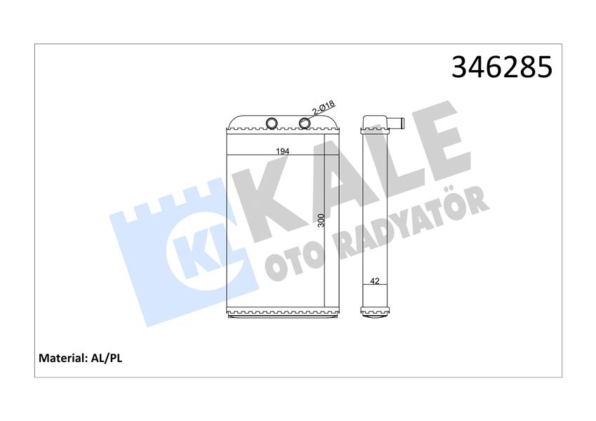 KALE 346285 Kalorifer Radyatörü Ducato-Boxer-Jumper2.5tdi-2.8tdi 94-02