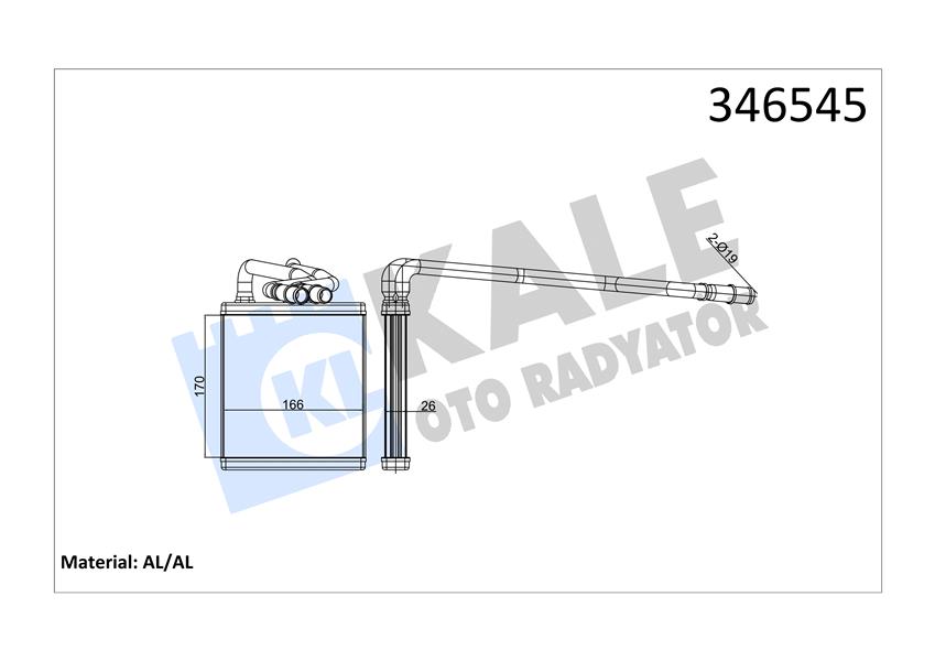 KALE 346545 Kalorifer Radyatörü Ford Fiesta 08>