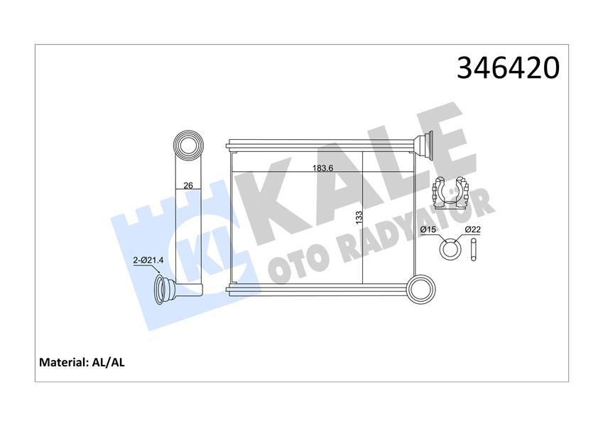 KALE 346420 Kalorifer Radyatörü Clio Iv-Logan Ii 13 >