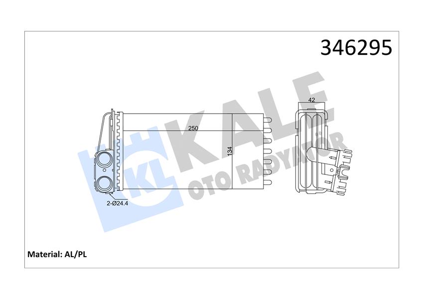 KAL 346295 Kalorifer Radyatörü Manuel Klima 307/C4