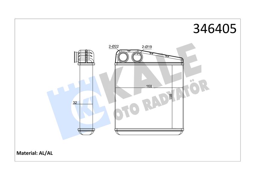 KALE 346405 Kalorifer Radyatörü Clio Iii-Modus 04>Twng 07>
