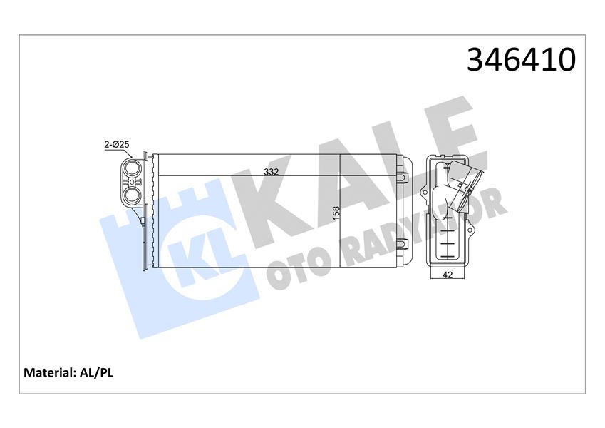 KALE 346410 Kalorifer Radyatörü Master Ii 2.5d-2.8dti 98-01 Opel Movano 1.9dti-2.2dti 00 >