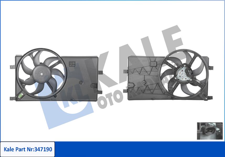 KALE 347190 Fan Motoru Klimali Peugeot Bipper 08> Citroen Nemo 08> Fiat Fiorino 08> 1.3-1.4 Hdi