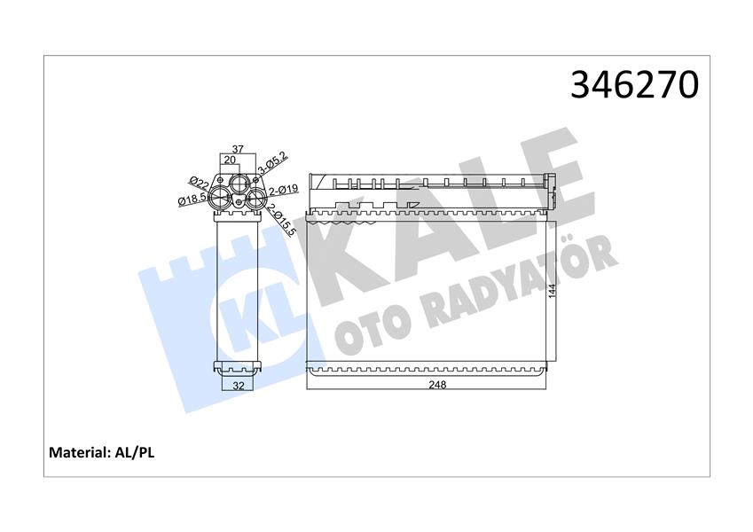 KALE 346270 Kalorifer Radyatoru Bmw E39 E36 Klimali