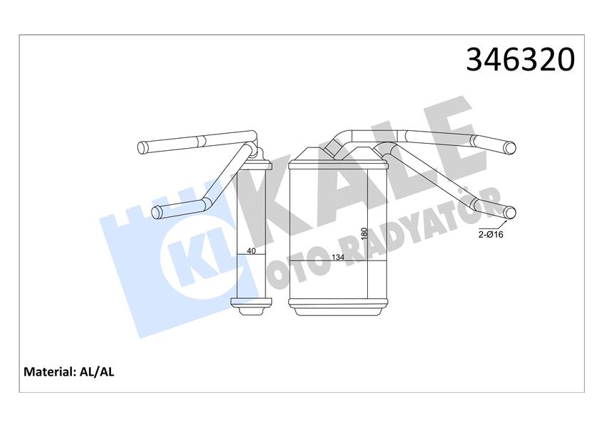 KALE 346320 Kalorifer Radyatörü Daewoo Espero-Cielo Al-Brz