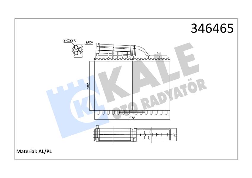 KALE 346465 Kalorifer Radyatoru Bmw E34 88>92