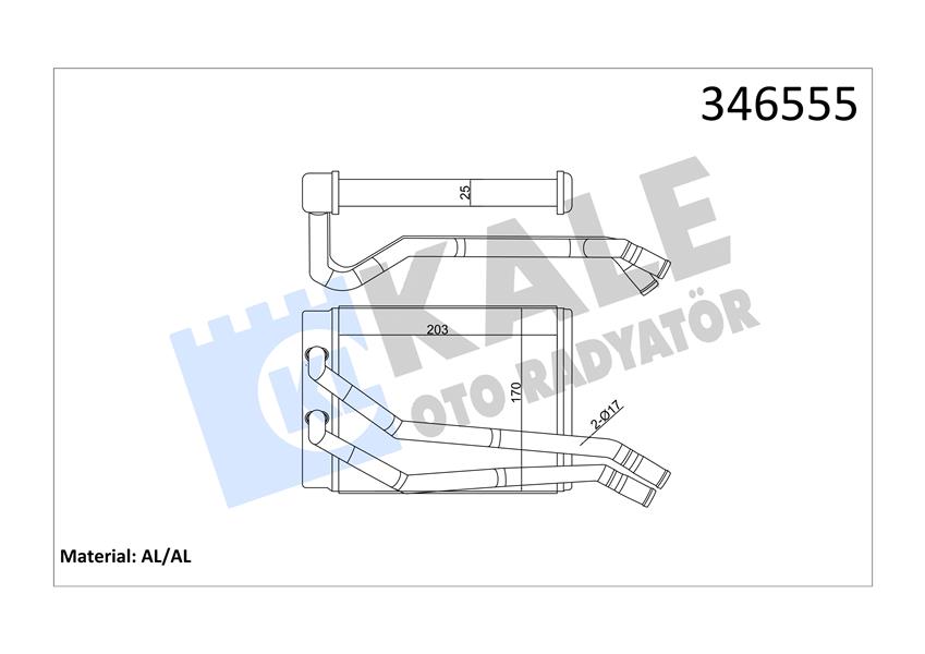 KAL 346555 Kalorifer Radyatörü A/M 207x165x26 : Kalorifer Petegi Santafe