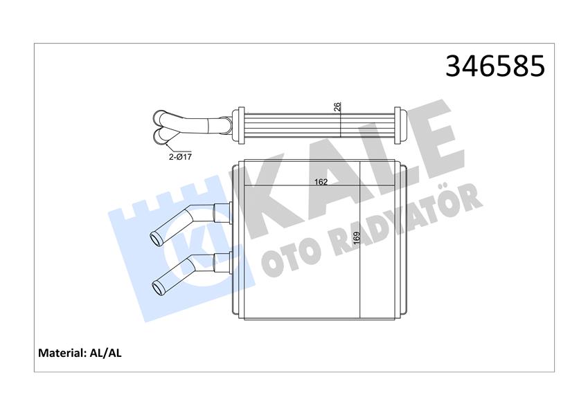 KALE 346585 Kalorifer Radyatörü Kia Rio Al-Brz