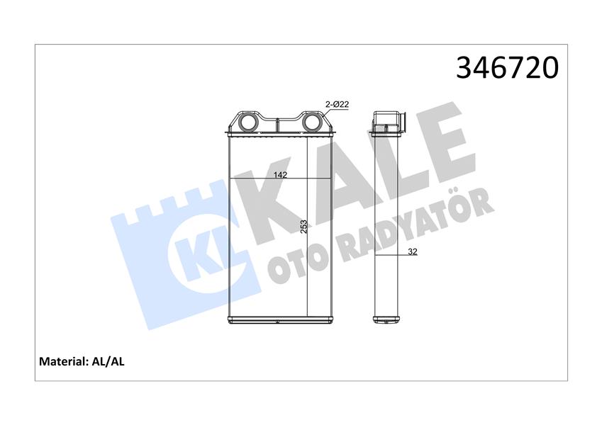 KALE 346720 Kalorifer Radyatörü Traffic Ii-Vivaro 06> 265x149