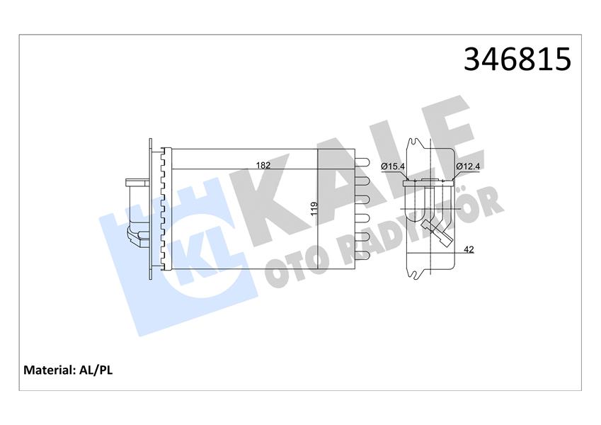 KALE 346815 Kalorifer Radyatoru Arka Mercedes S-Class W140 91>98