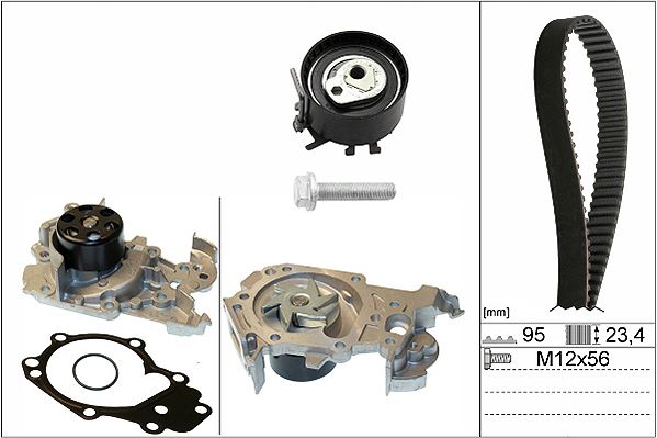 INA 530019530 Devirdaimli Eksantrik Gergi Kiti 095x234 Renault Clio Ii 98>05 Clio Iii 05>12 Clio Iv 12>19 Kangoo 01> Twingo 01> Modus 04> Logan Ii 08> Sandero 08> 1.2 D4f