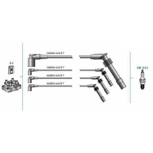 ZIW1080 Buji Kablosu Takim Renault Kangoo (Kc0/1) 1.4i 8v 1998-2008 / Clio Symbol 1.4 8v 1998-2005 / Clio Ii 1.4 8v 1998-2005